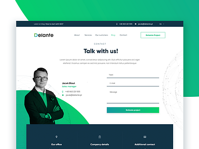 Contact form - Talk with us ! clean contact form contact site flat design green seo services
