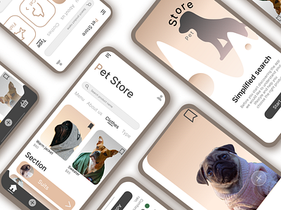 Pet Store Concept App app design branding design pet story ui ux web web design