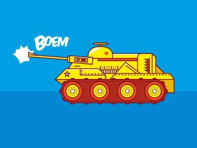 Tank army boem boom tank war yellow