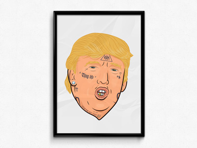 America's most wanted illuminate illustration tatoo thuglife trump