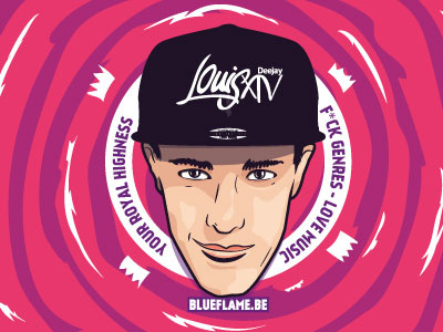 Louis XIV - Sticker design blueflame deejay louisxiv promo sticker