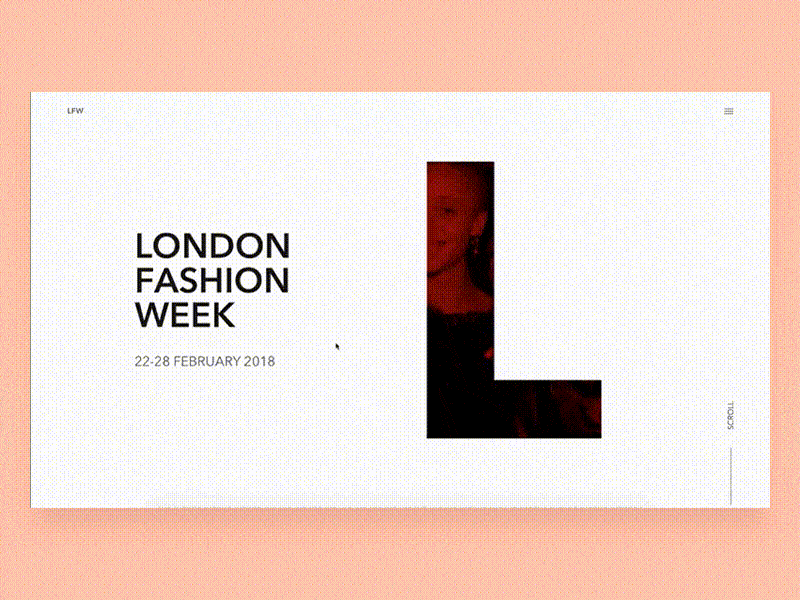 London fashion week little concept animation fashion glich interface site ui