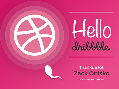 Hellodribbble debut embryo fertilization hello illustration spermatozoon