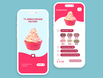Cupcake Factory mobile UI design app design mobiledesign ui ui design