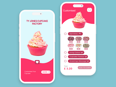 Cupcake Factory mobile UI design