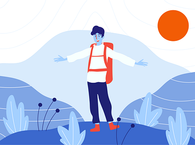 Hiking character design designer flat flat character graphicdesign illustration layout sketch