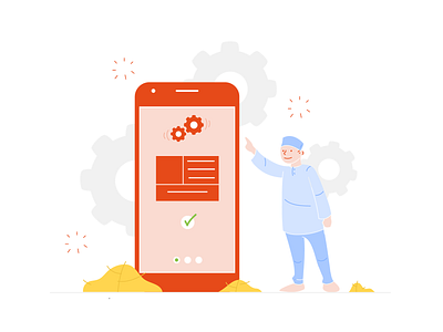 Maintenance System character illustration mobileapps ui ui ux