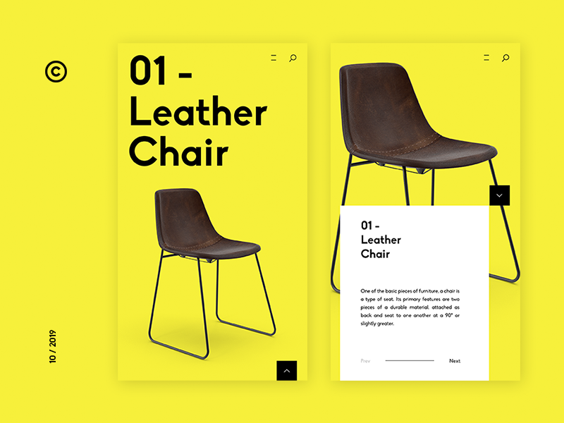 Leather Chair Online Shop Apps simple design simple clean design clean ui flat sketch mobileapps uidesign ui