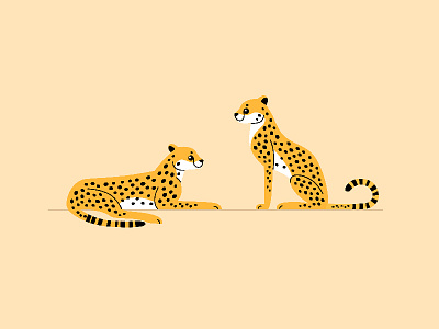 Cartoon Сheetah african animals animal animal character cartoon cartoon animal character cheetah flat design illustration safari vector wild cat