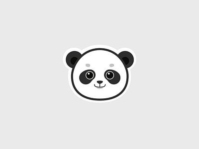 Sweet panda logo animal animal character animal head face flat design good panda gray head logo minimal logo nice panda panda panda bear panda logo round sweet sweet character vector