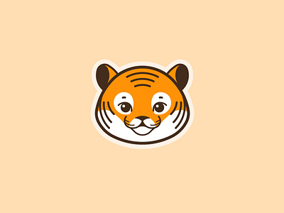 Little tiger logo animal animal character cartoon tiger character cute cute tiger design face flat design little tiger logo muzzle muzzle tiger tiger tiger face vector
