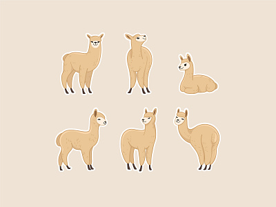 Cartoon alpaca character.