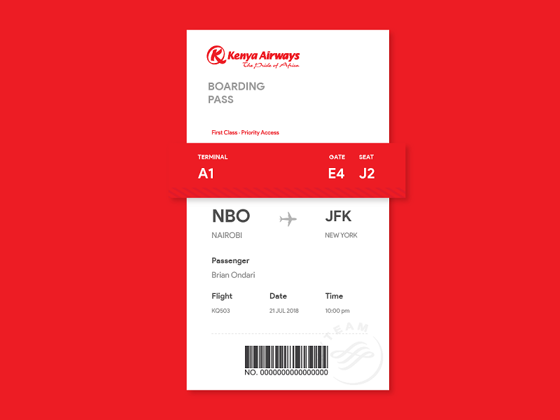 Boarding Pass by Brian Ondari on Dribbble