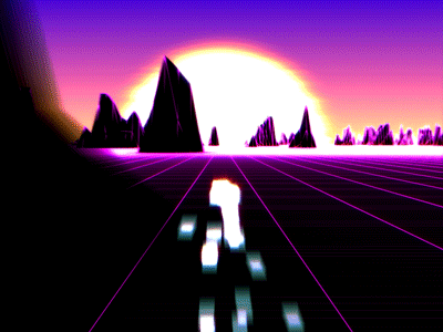 Exp 009 - Dash into the Sunset after effects endless tunnel gif neon particular seamless loop trapcode tunnel vaporwave