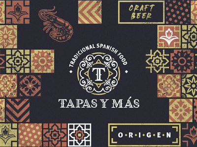 Tapas y Más branding design engraved food restaurant spain traditional