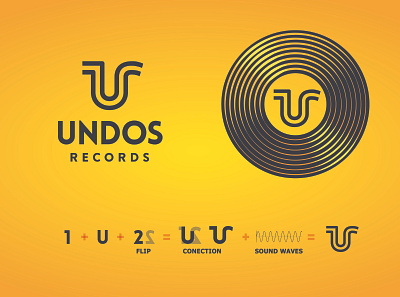 Undos brand design logo logo design logotype music recording vector waves