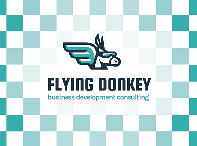 Flying Donkey animal branding design donkey flying icon logo logotype marca vector