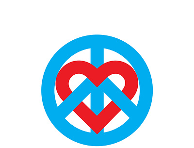PEACE + LOVE INTERWOVEN design icon international interwoven love peace symbol