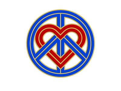 pli red blue gold 2020 900 design icon interwoven love peace symbol