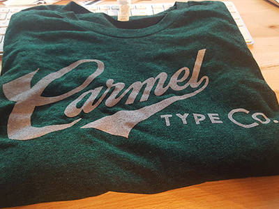 Carmel Type Logo Tee apparel carmel type custom type discharge lettering printing typography