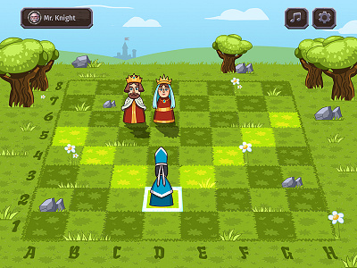 Chess game for children concept cell shade chess concept game ipad medieval