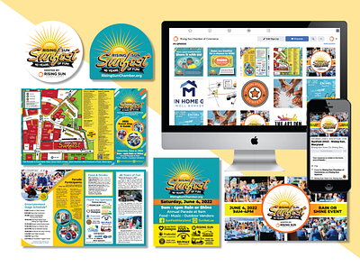 Rising Sun's Sunfest branding brochure business cards design graphic design illustration logo map design marketing rack card responsive web design social media vector web design web development yard sign