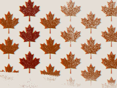 Canadian Birthday canada distress halftone maple leaves overprint