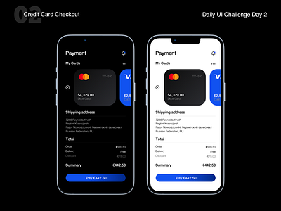 Daily UI Challenge - Day 2 002 app checkout credit card dailyui dailyuichallenge graphic design mobile shopping ui ux