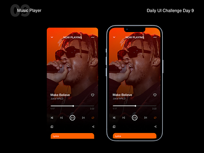 Daily UI Challenge - Day 9 app challenge daily ui challenge dailyui dailyuichallenge graphic design lyrics mobile music music player player post malone spotify ui ux