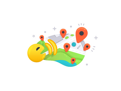 [Illustration] Shout-out nearby feature gps illustration location promo shoutout