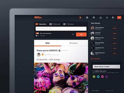 The New ASKfm Web Look askfm facelift ui ux web design