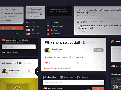 The New ASKfm Web Look - UI Components askfm facelift ui ux web design