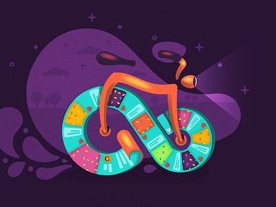 Keep it rolling! askfm bicycle illustration infinity vector