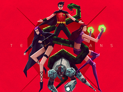 Teen Titans 2d 2d art andres art art direction character design characterdesign cyborg dc comics draw illustration moncayo raven robin superhero teen titans