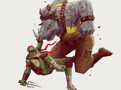 Ralph vs Rocksteady -TMNT