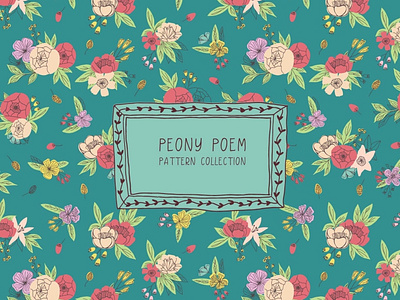 Peony Poem Pattern collection botanical branding floral pattern textile vector pattern