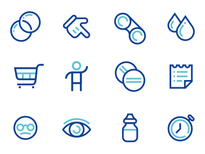 Icons contact lenses icons