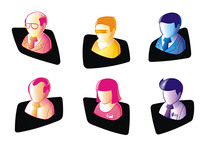 Office persons characters icons people