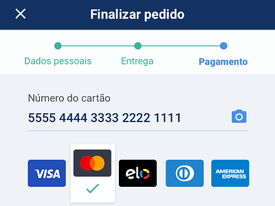 CreditCard Input app creditcard select ui