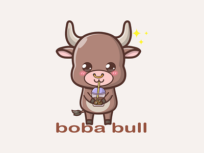 cute boba bull kawaii