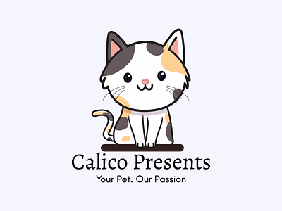 Calico cat brand design calico calico cat cat cat logo cute cat cute logo illustration kawaii logo trendy vector