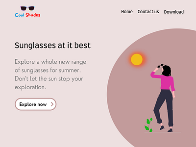 Daily UI #003 - Landing Page canva cool shades daily ui 003 daily ui 3 graphic design landing page sunglasses ui