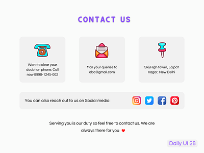 Daily UI #028 - Contact Us Page