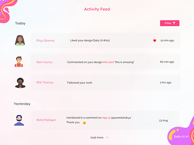 Daily UI #047 - Activity Feed activity feed activityfeed alert canva canva design clean ui daily ui 47 daily ui challenge dailyui47 dailyuichallenge dribbble feed graphic design illustration notification ping social media ui