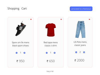 Daily UI #058 - Shopping Cart buying canva canva design card ui cart clean ui cloth daily ui 058 daily ui challenge dailyui058 dailyuichallenge garments graphic design jeans online shopping shoes shopping shopping cart t shirt ui