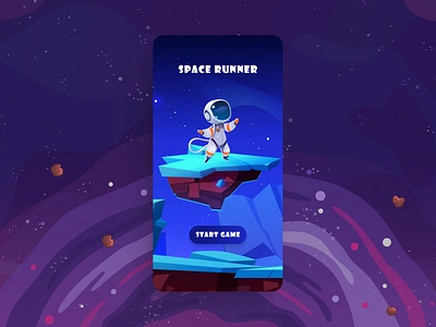 Daily UI #093 - Splash Screen 093 app ui clean ui daily ui 093 daily ui challenge dailyui093 dailyuichallenge game ui graphic design infinite infinite runner landing screen mobile game runner game space game space runner splash splash screen splashscreen ui