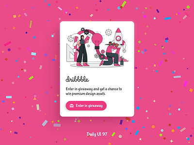 Daily UI #097 - Giveaway 097 card design card ui clean design clean ui confetti contest daily ui 097 daily ui challenge dailyui097 dailyuichallenge dribbble gift gifts give away giveaway graphic design minimal ui participate ui