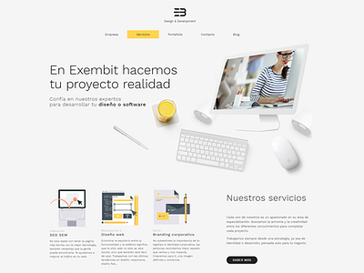 Exembit, Landing Page agency developer development home page landing page logo material responsive startup web design website