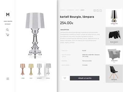 Single Item. E-commerce furniture ecommerce furniture material product single item store ui ux website