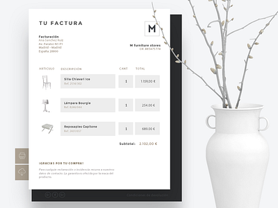 Invoice. E-commerce furniture